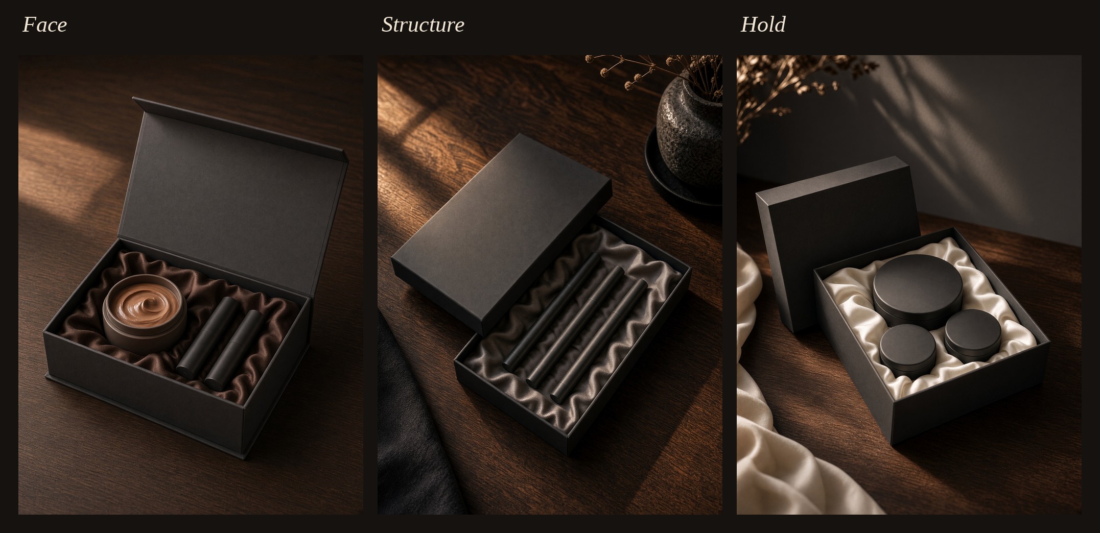 Face, Structure, and Hold boxes side by side.